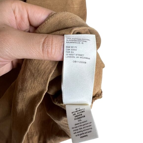 We the Free Womens Cotton Flare Sleeve‎ Shirt Brown Size Small Boho Oversized - Picture 6 of 10